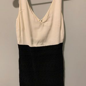 Beautiful Loft two tone dress with silk and lace